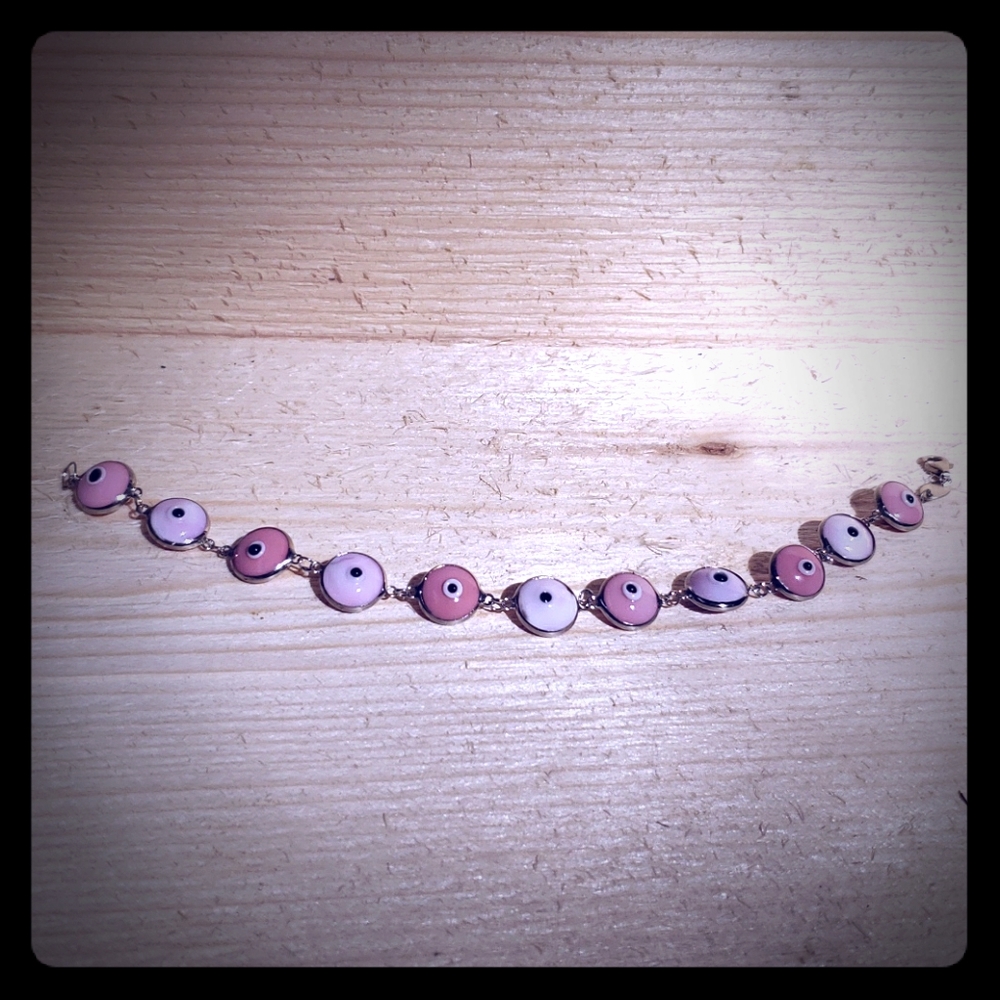 Pink Guardian Eye Bracelet Sterling silver